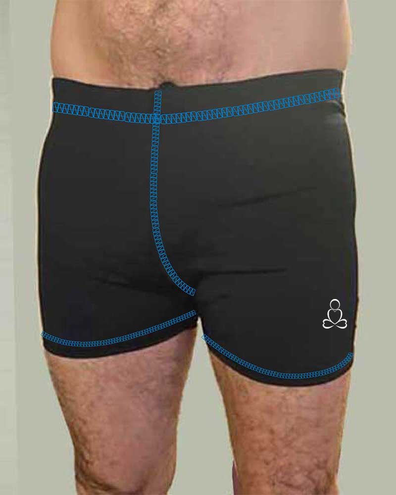 Mens hot yoga shorts -combo color stitchings