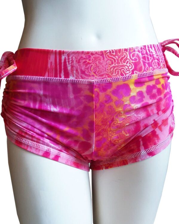 Pink Animal skin side strings shorts-by-Sweat-n-Stretch