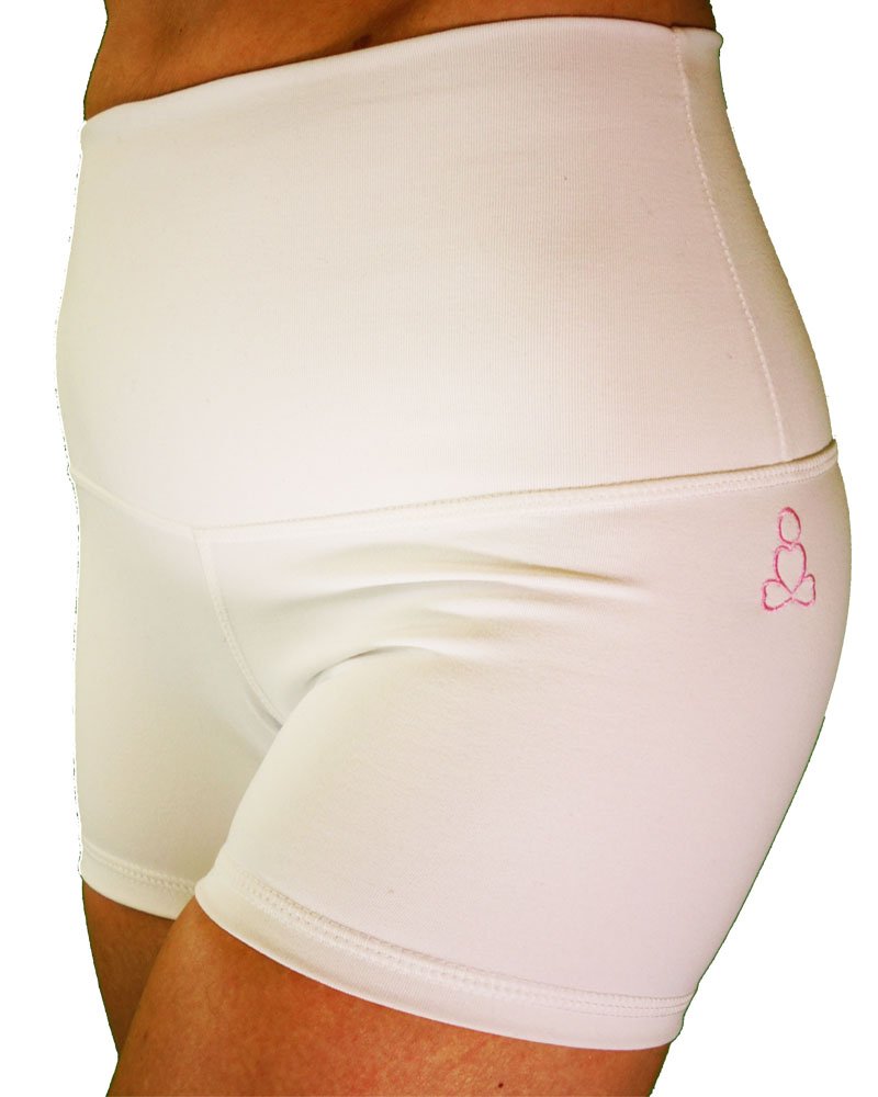 White yoga shorts for women