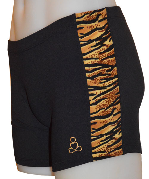 Bakasana-shorts-tiger-print-side-stripe