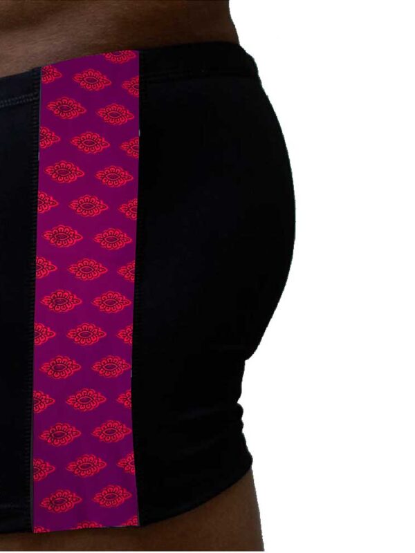 mens-yoga-shorts-blk-magenta-side-stripe