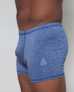 Heather-Blue-yoga-shorts-for-men-by-Sweat-n-Stretch