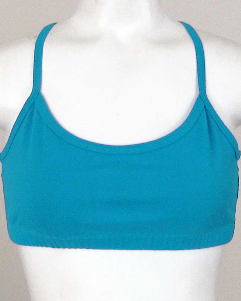 Turquoise blue sports bra, T-back