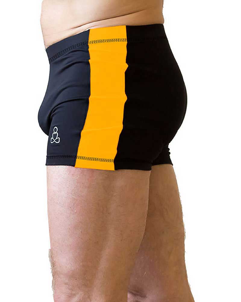 hot-yoga-shorts-blk-Golden-yellow-side