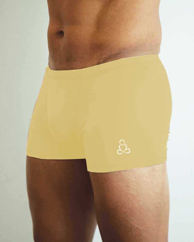 Mens-hot-yoga-shorts-Beige-color
