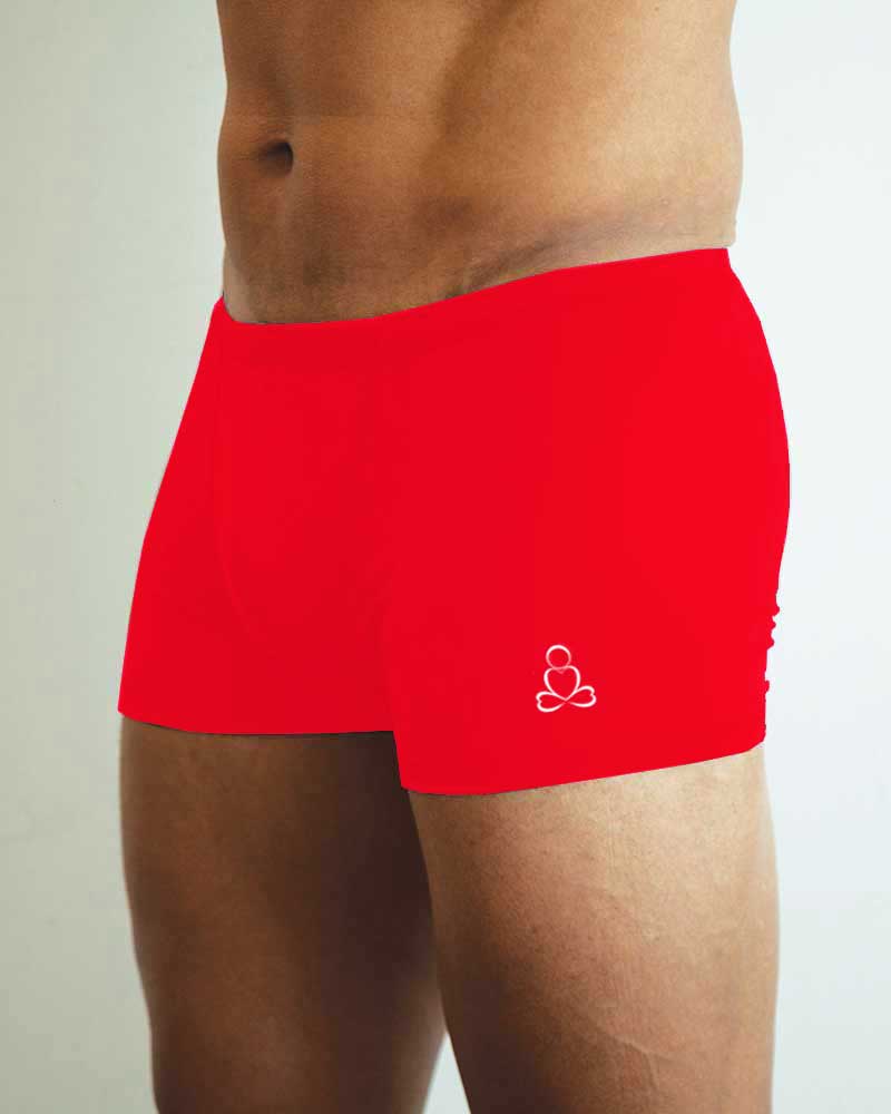 Mens-hot-yoga-shorts-Red