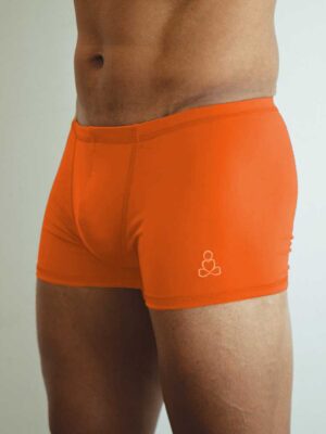 mens-yoga-shorts-orange-Sweat-n-Stretch