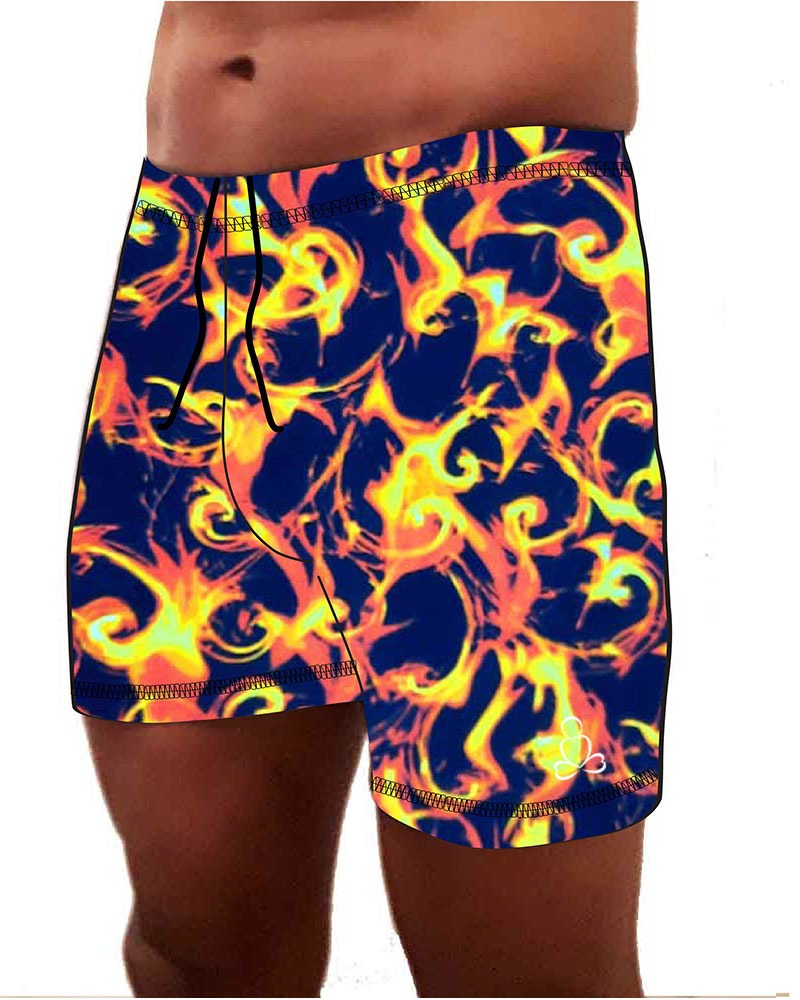 Mens-Tadasana-yoga-shorts-Flame-print