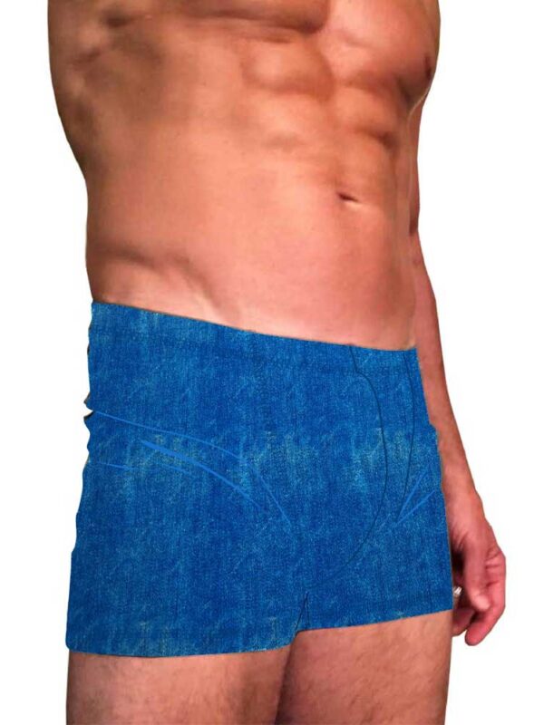 Mens-Padmasana-yoga-shorts---Blue-denim-stretch
