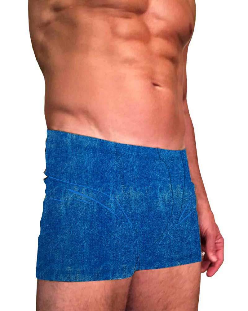 Mens-Padmasana-yoga-shorts---Blue-denim-stretch