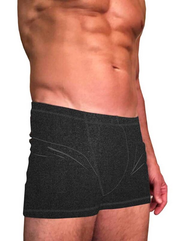 Padmasana-Mens-hot-yoga-shorts-Black-denim