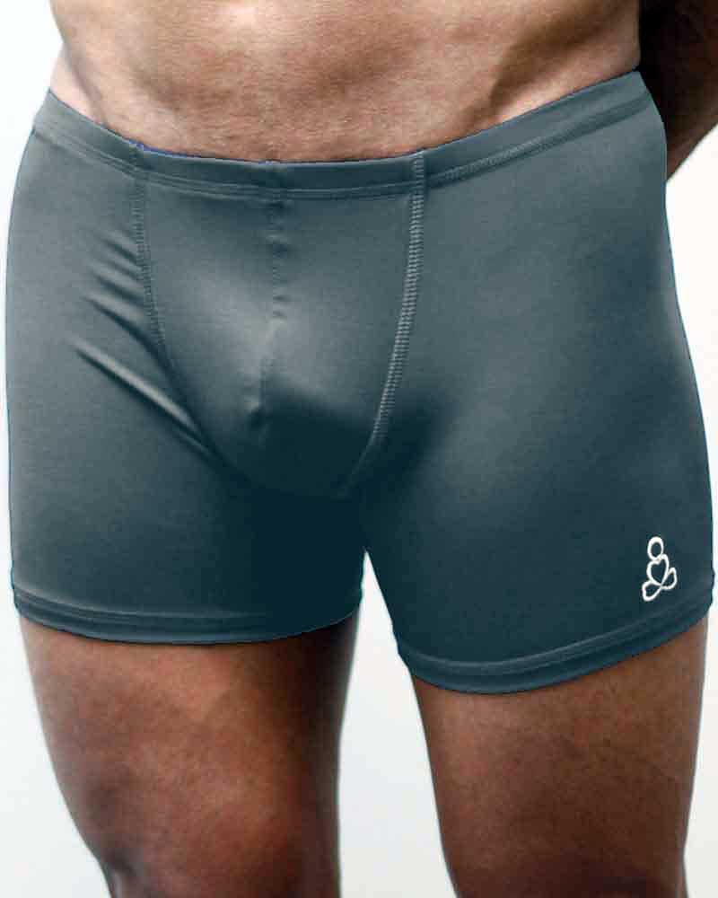 Mens-yoga-shorts-Padmasana-Charcoal-grey