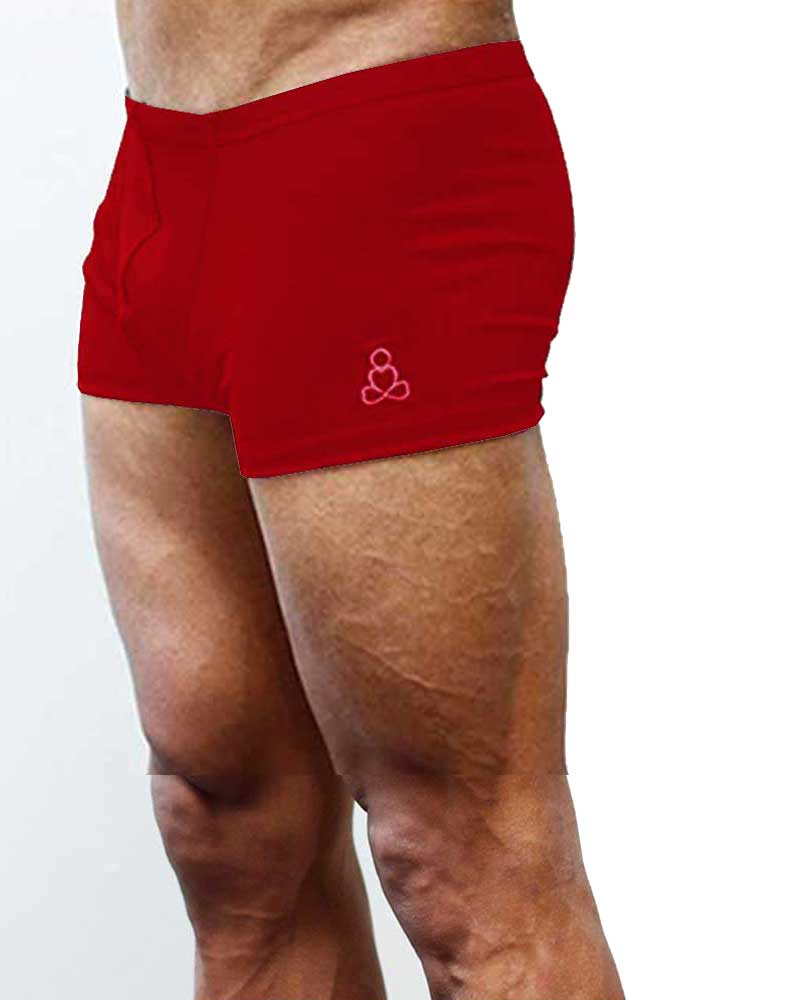 Mens-hot-yoga-shorts-Red-color