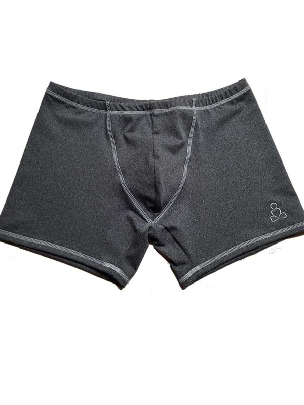 Mens-yoga-shorts-Heather-Grey-white-stitchings