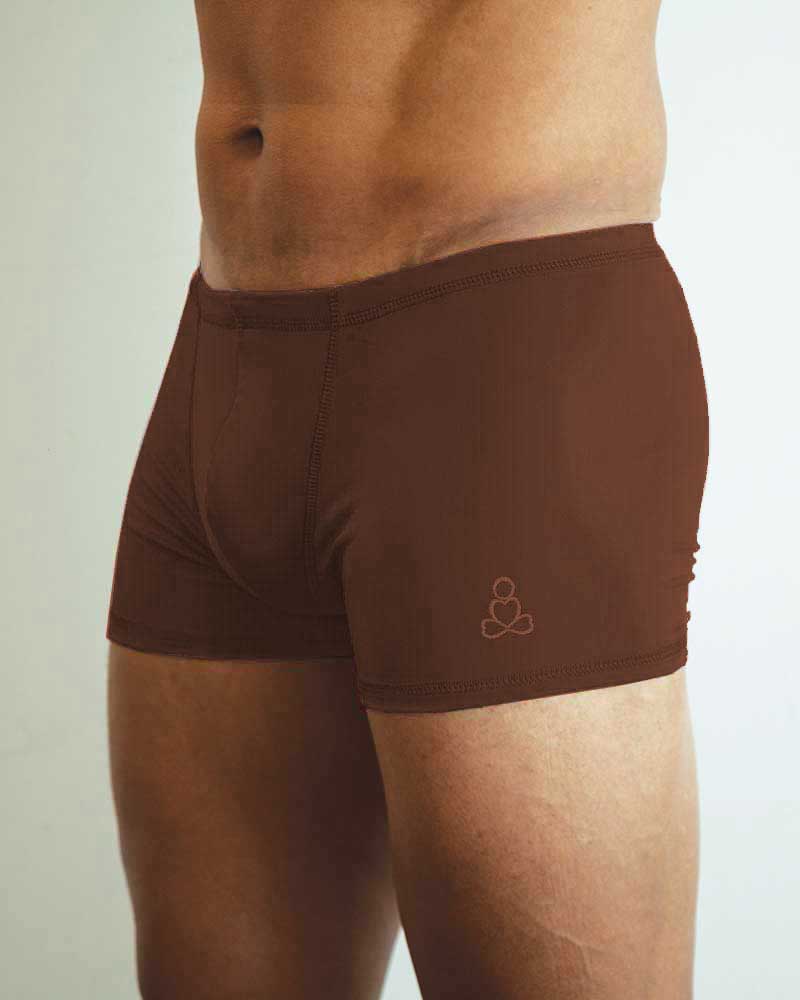 Mens-hot-yoga-shorts-Chocolate-color