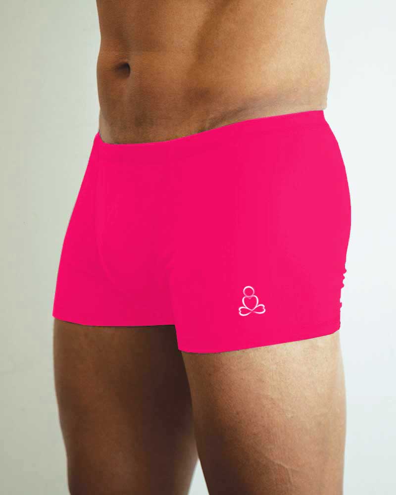 Mens-hot-yoga-shorts-Hot-Pink-color