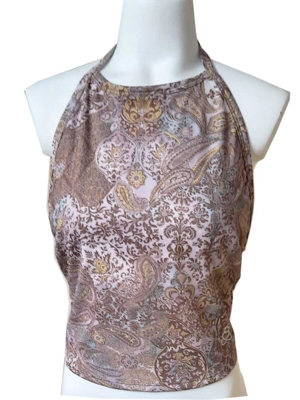 Hazy paisley halter top for women