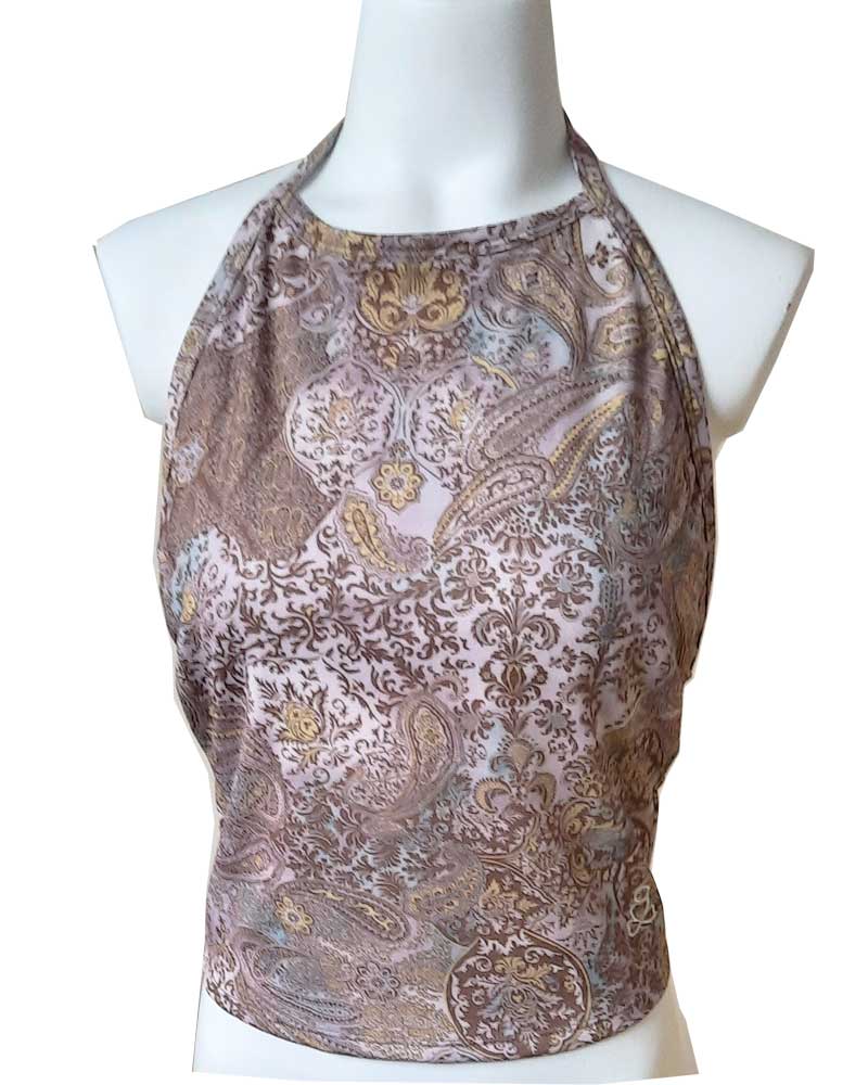 Hazy paisley halter top for women